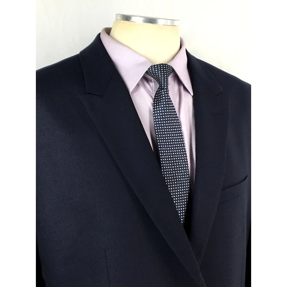 50R Dior Mens Canvassed 2 Button 100% Wool Blazer Jacket Dark Navy EUR 60R